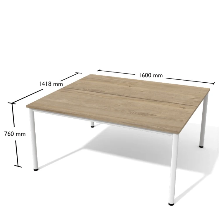 Biurko podwójne Bto12 Antrax 1600 x 1418 mm na nogach okrągłych