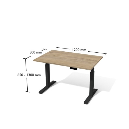 Biurko elektryczne Bse2-8 ANTRAX 120 x 80 cm z regulacją wysokości
