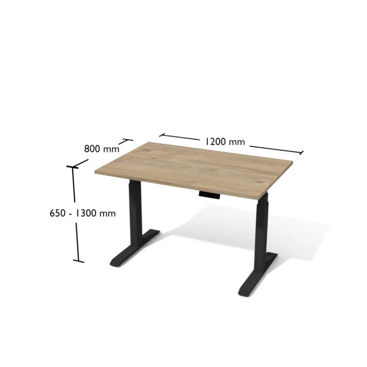 Biurko elektryczne Bse2-8 ANTRAX 120 x 80 cm z regulacją wysokości
