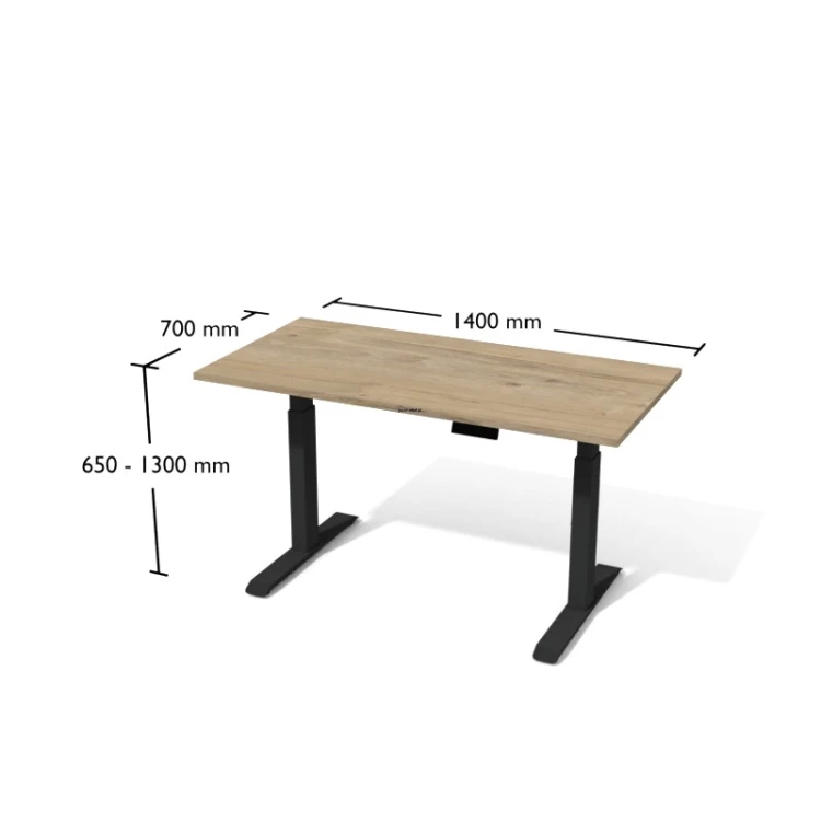 Biurko elektryczne Bse3-7 ANTRAX 140 x 70 cm z regulacją wysokości