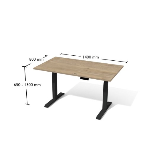 Biurko elektryczne Bse3-8 ANTRAX 140 x 80 cm z regulacją wysokości
