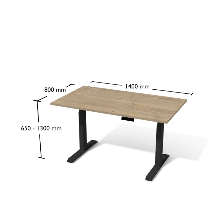 Biurko elektryczne Bse3-8 ANTRAX 140 x 80 cm z regulacją wysokości