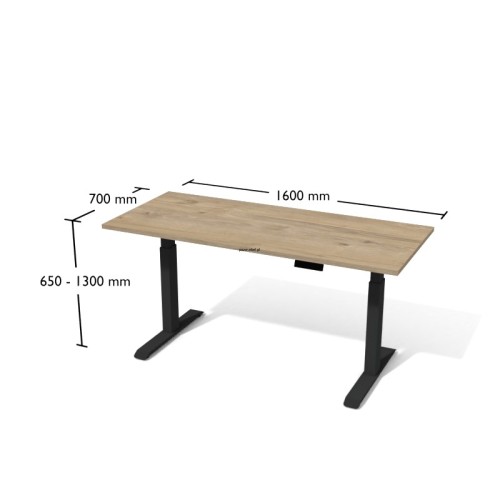 Biurko elektryczne Bse4-7 ANTRAX 160 x 70 cm z regulacją wysokości