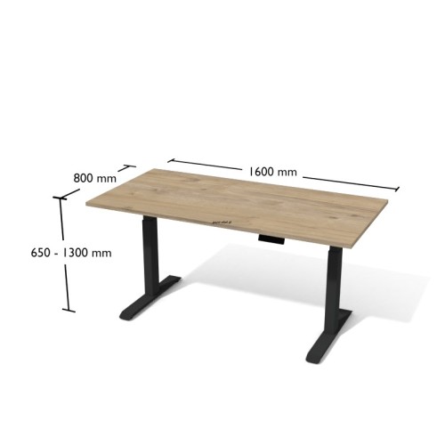Biurko elektryczne Bse4-8 ANTRAX 160 x 80 cm z regulacją wysokości
