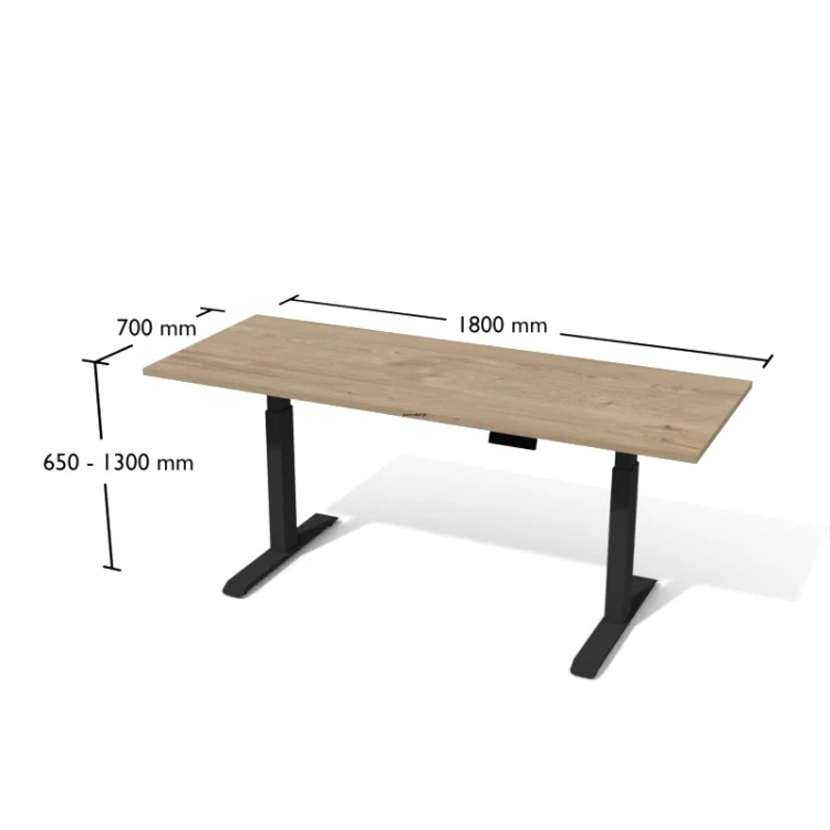 Biurko elektryczne Bse5-7 ANTRAX 180 x 70 cm z regulacją wysokości