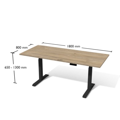 Biurko elektryczne Bse5-8 ANTRAX 180 x 80 cm z regulacją wysokości