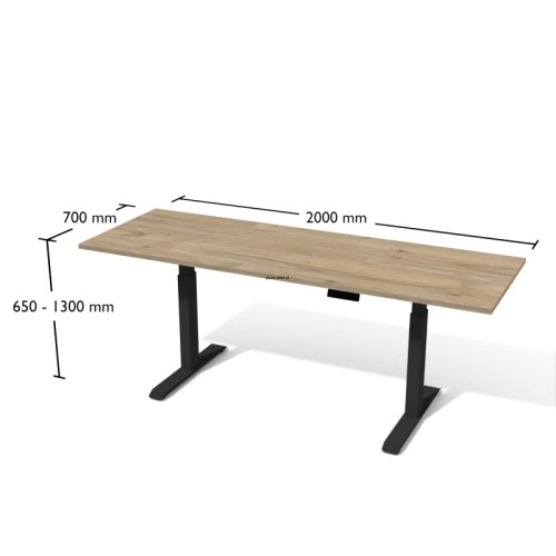 Biurko elektryczne Bse6-7 ANTRAX 200 x 70 cm z regulacją wysokości