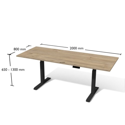 Biurko elektryczne Bse6-8 ANTRAX 200 x 80 cm z regulacją wysokości