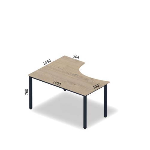 Biurko kątowe TEXAR Btk6 ANTRAX 140 x 105 cm z nogami kwadratowymi - wersja lewa