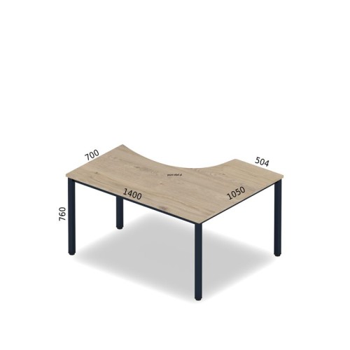Biurko kątowe TEXAR Btk5 ANTRAX 140 x 105 cm z nogami kwadratowymi - wersja prawa