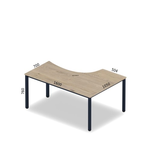 Biurko kątowe TEXAR Btk7 ANTRAX 160 x 105 cm z nogami kwadratowymi - prawa strona