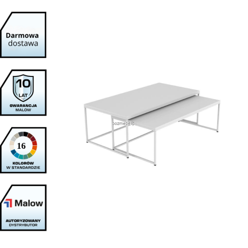 Metalowy stolik kawowy STK 3 Malow – zestaw 2 stolików 1200 × 600 mm z darmowa dostawą