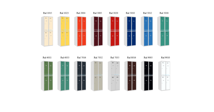 Galeria wariantów kolorystycznych szafki metalowej skrytkowej Sus 422 W