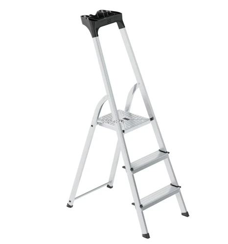 Drabina aluminiowa 3-stopniowa SMART COMPACT BS-DA3 ze zintegrowaną półką 150 kg