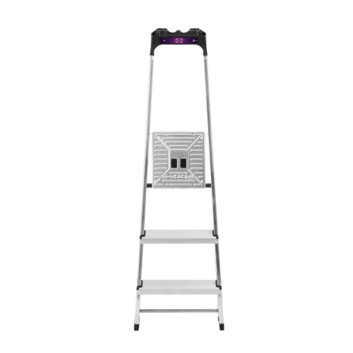 Drabina aluminiowa 3-stopniowa SMART COMPACT BS-DA3 z elektroniczną kontrolą stabilności 150 kg Bayersystem