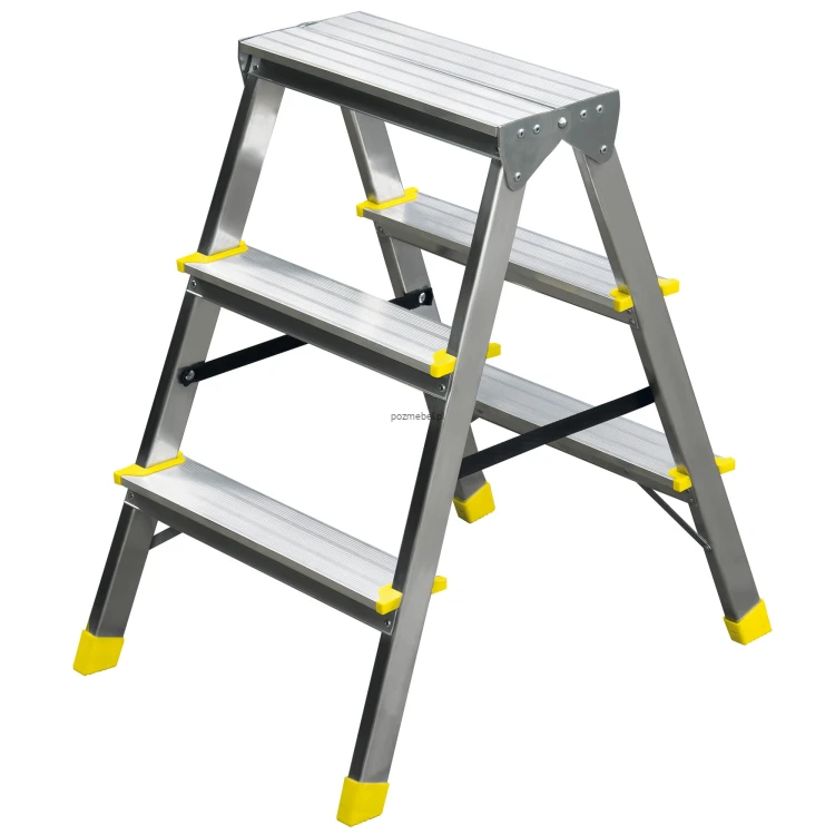 Drabina aluminiowa dwustronna 3-stopniowa BS-DDA3 150 kg Bayersystem