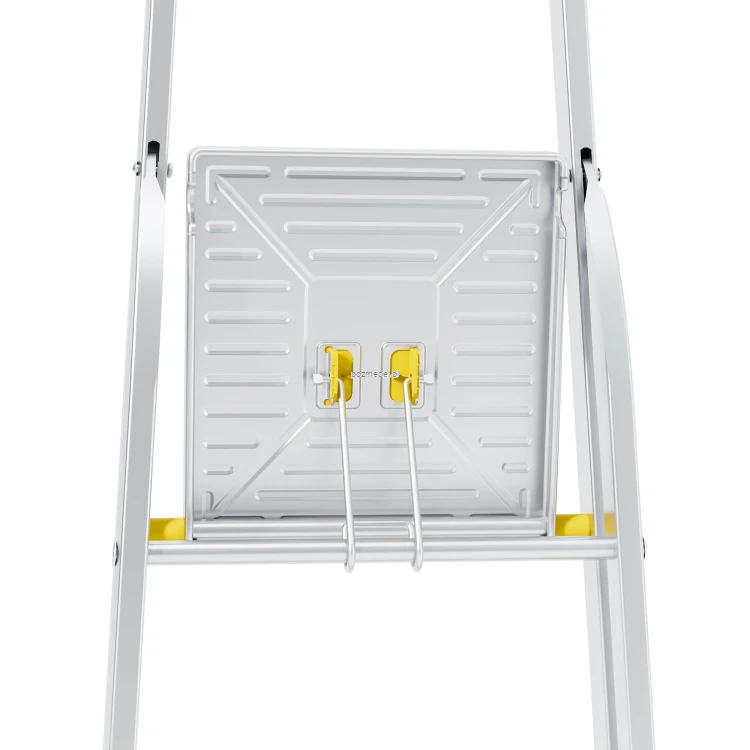 Drabina aluminiowa 4-stopniowa SMART COMFORT BS-DA4 żółta 150 kg Bayersystem-podest-tyl.webp