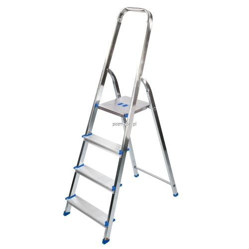 Drabina aluminiowa 4-stopniowa BS-DA4 150 kg z półką