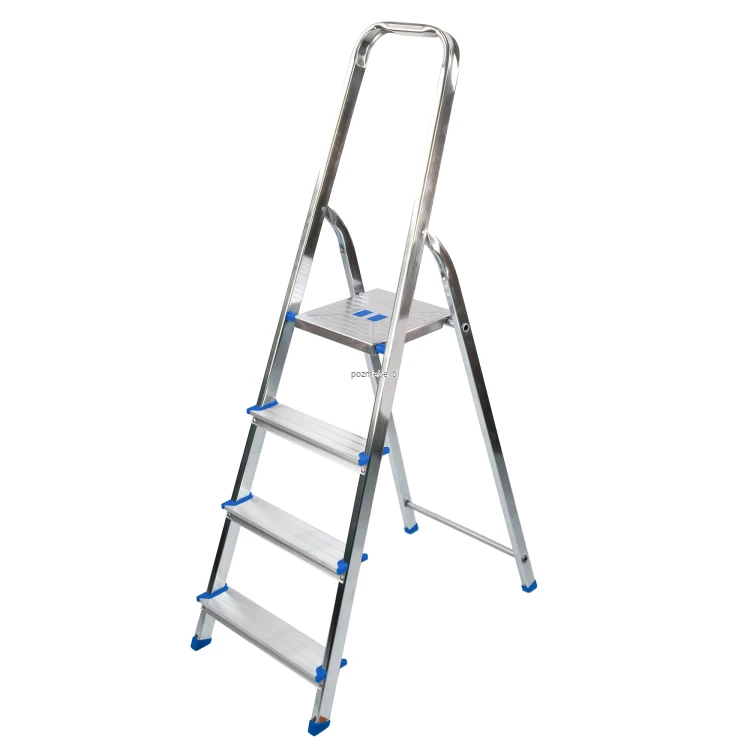 Drabina aluminiowa 4-stopniowa BS-DA4 150 kg z półką