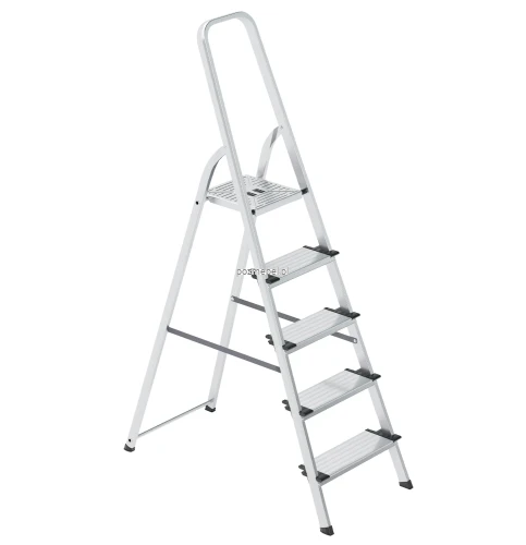 Drabina aluminiowa 5-stopniowa SMART COMFORT PLUS BS-DA5 150 kg – szerokie stopnie 13 cm-skos.webp