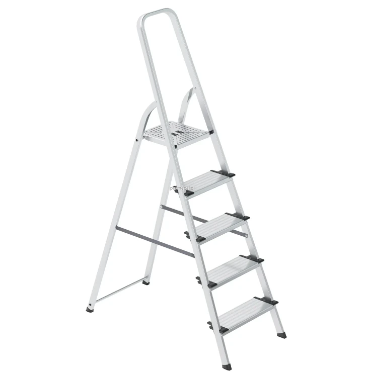 Drabina aluminiowa 5-stopniowa SMART COMFORT PLUS BS-DA5 150 kg – szerokie stopnie 13 cm-skos.webp
