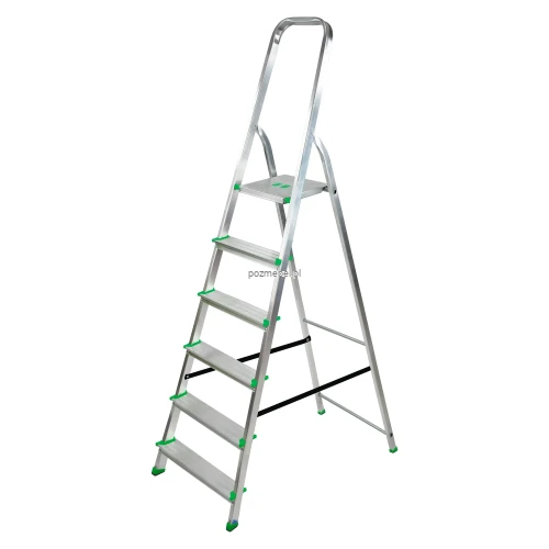 Drabina aluminiowa BS-DA6 6-stopniowa 150 kg – zielone elementy Bayersystem