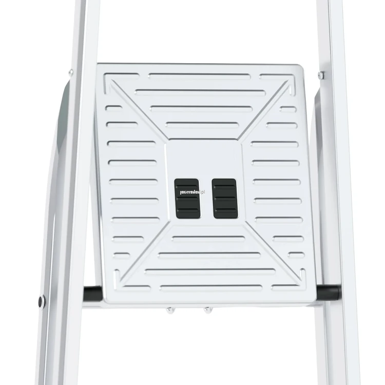 Drabina aluminiowa 7-stopniowa SMART COMFORT BS-DA7 150 kg z tłoczonym podestem-podest-przod.webp