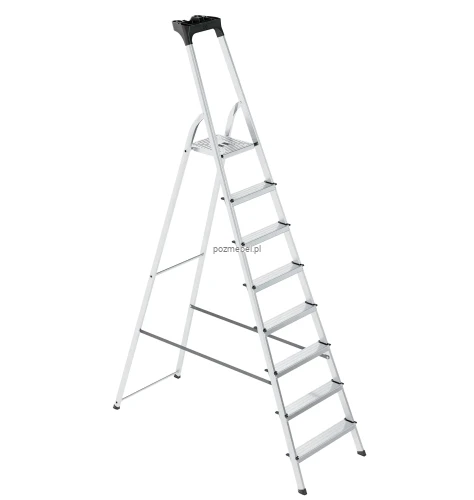 Drabina aluminiowa 8-stopniowa SMART COMPACT BS-DA8 ze zintegrowaną półką 150 kg-skos.webp