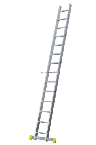 Drabina przemysłowa aluminiowa przystawna BS-DJ 1x14 150 kg ze stabilizatorem Bayersystem