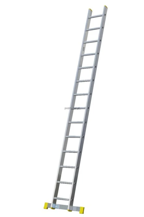 Drabina przemysłowa aluminiowa przystawna BS-DJ 1x14 150 kg ze stabilizatorem Bayersystem