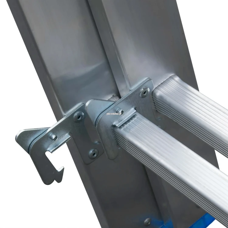 Drabina aluminiowa wielofunkcyjna BS-DW 3x6 150 kg – niebieskie elementy Bayersystem