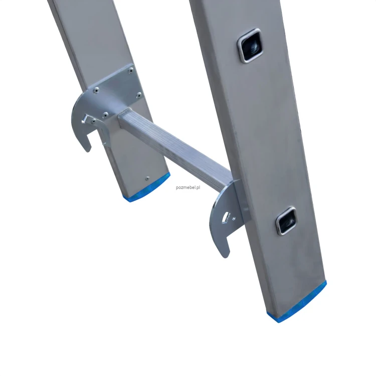 Drabina aluminiowa wielofunkcyjna BS-DW 3x6 150 kg – niebieskie elementy Bayersystem