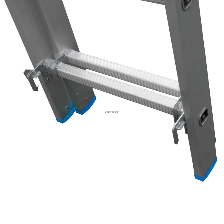 Drabina aluminiowa wielofunkcyjna BS-DW 3x6 150 kg – niebieskie elementy Bayersystem