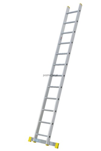 Drabina przemysłowa aluminiowa przystawna BS-DJ 1x12 150 kg ze stabilizatorem Bayersystem
