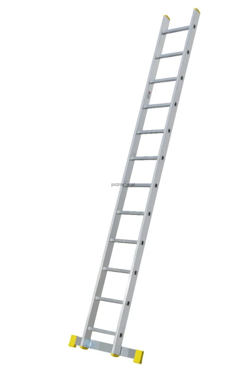 Drabina przemysłowa aluminiowa przystawna BS-DJ 1x12 150 kg ze stabilizatorem Bayersystem