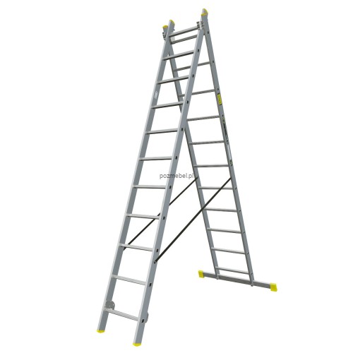 Drabina aluminiowa przemysłowa dwustronna BS-DW 2x11 150 kg Bayersystem