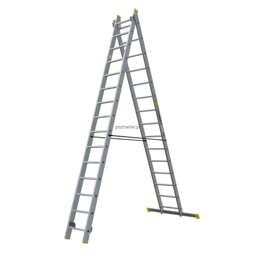 Drabina aluminiowa przemysłowa dwustronna BS-DW 2x15 150 kg Bayersystem-rozstawiona-na-litere-A.jpg