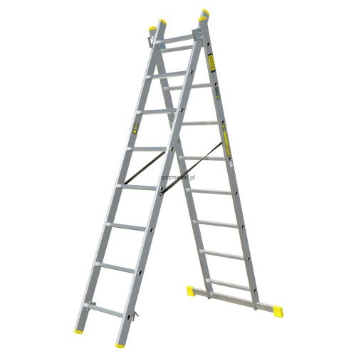 Drabina aluminiowa przemysłowa dwustronna BS-DW 2x8 150 kg Bayersystem
