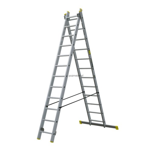 Drabina aluminiowa przemysłowa dwustronna BS-DW 2x12 150 kg Bayersystem-rozlozona-na-litere-A.jpg