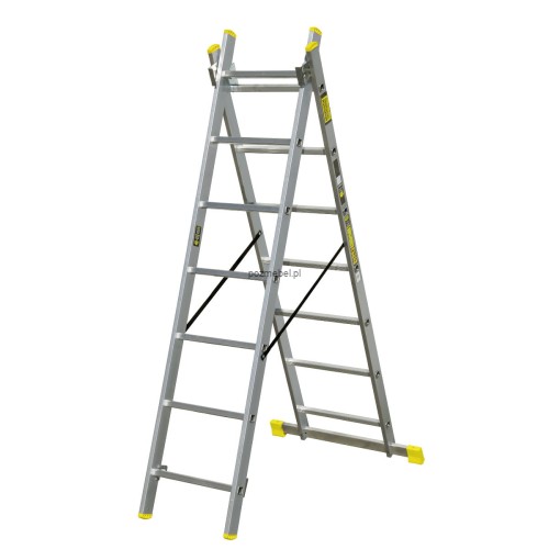 Drabina aluminiowa przemysłowa dwustronna BS-DW 2x7 150 kg Bayersystem