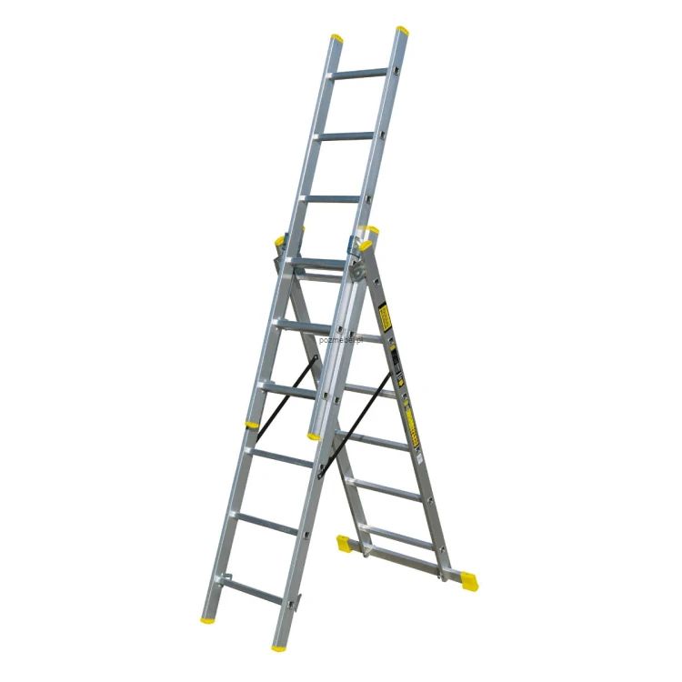 Drabina aluminiowa przemysłowa wielofunkcyjna BS-DW 3x6 150 kg Bayersystem-maksymalnie-rozstawiona.jpg