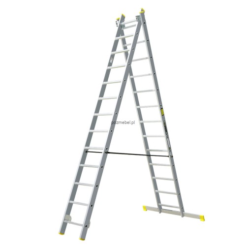 Drabina aluminiowa przemysłowa dwustronna BS-DW 2x13 150 kg Bayersystem-rozlozona-na-litere-A.jpg
