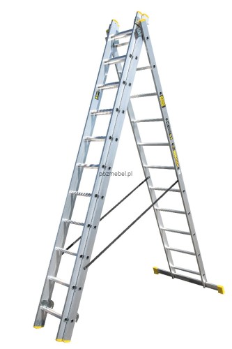 Drabina aluminiowa przemysłowa wielofunkcyjna BS-DW 3x11 150 kg Bayersystem-rozlozona-na-litere-A.jpg