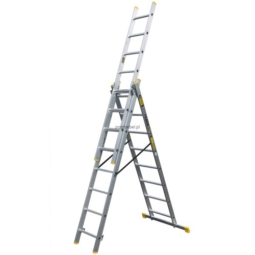 Drabina aluminiowa przemysłowa wielofunkcyjna BS-DW 3x8 150 kg Bayersystem-maksymalnie-rozlozona.jpg