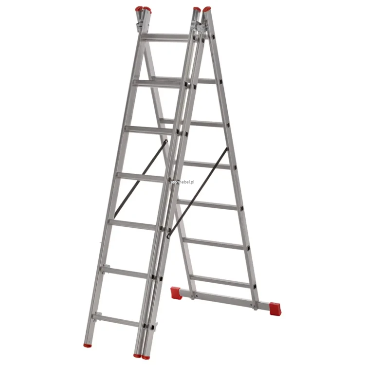 Drabina aluminiowa wielofunkcyjna Hillagi 3x7 150 kg-rozlozona-na-litere-A.webp