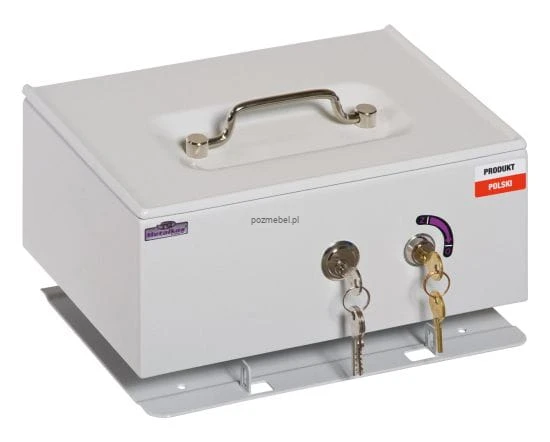 Kasetka metalowa na dokumenty A4 i bilon EUR TG-2PB-A4-E z podwójnym dnem Metalkas