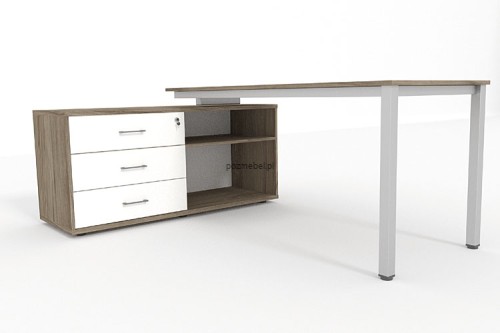 Pomocnik biurowy z blatem XAR-P1 z szufladami – szafka podporowa do biurka 1400 × 500 × 650 mm