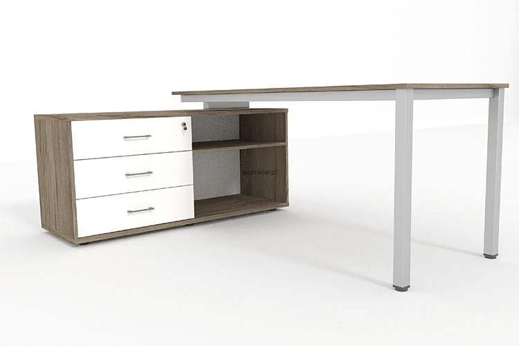 Pomocnik biurowy z blatem XAR-P1 z szufladami – szafka podporowa do biurka 1400 × 500 × 650 mm