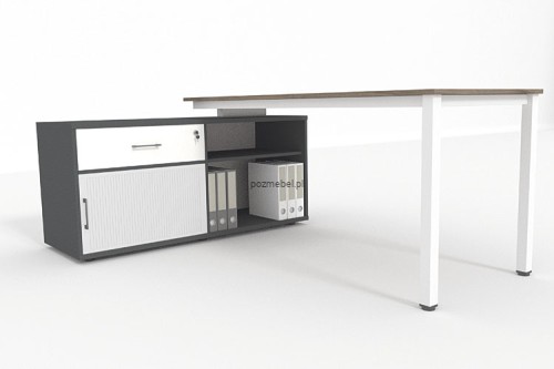 Pomocnik biurowy  z blatem XAR-P3 z żaluzją i szufladą – szafka podporowa do biurka 1400 × 500 × 650 mm