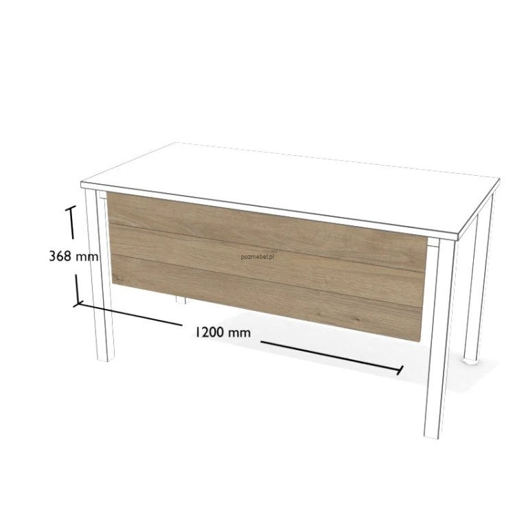 Maskownica do biurka Wgl2 1400 mm – osłona frontowa do biurek Antrax